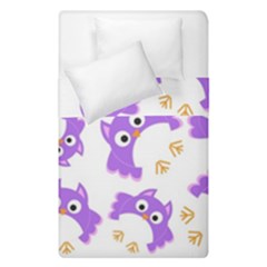Purple Owl Pattern Background Duvet Cover Double Side (Single Size) from ArtsNow.com