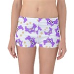 Purple Owl Pattern Background Reversible Boyleg Bikini Bottoms