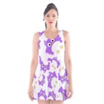 Purple Owl Pattern Background Scoop Neck Skater Dress