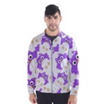 Purple Owl Pattern Background Men s Windbreaker