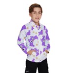 Purple Owl Pattern Background Kids  Windbreaker