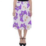 Purple Owl Pattern Background Classic Midi Skirt