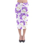 Purple Owl Pattern Background Midi Pencil Skirt