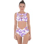 Purple Owl Pattern Background Bandaged Up Bikini Set 