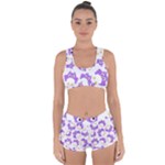 Purple Owl Pattern Background Racerback Boyleg Bikini Set
