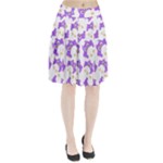Purple Owl Pattern Background Pleated Skirt