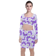 Long Sleeve Crop Top & Bodycon Skirt Set 