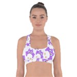 Purple Owl Pattern Background Cross Back Sports Bra
