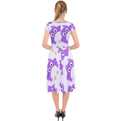 Cap Sleeve Front Wrap Midi Dress 