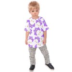 Purple Owl Pattern Background Kids  Raglan T-Shirt