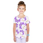 Purple Owl Pattern Background Kids  One Piece T-Shirt