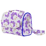 Purple Owl Pattern Background Satchel Shoulder Bag