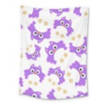 Purple Owl Pattern Background Medium Tapestry