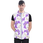 Purple Owl Pattern Background Men s Puffer Vest