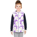 Purple Owl Pattern Background Kids  Hooded Puffer Vest