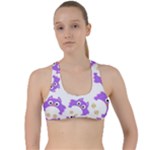 Purple Owl Pattern Background Criss Cross Racerback Sports Bra