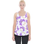 Purple Owl Pattern Background Piece Up Tank Top