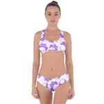 Purple Owl Pattern Background Criss Cross Bikini Set