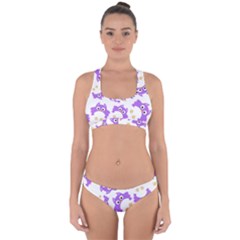 Purple Owl Pattern Background Cross Back Hipster Bikini Set from ArtsNow.com