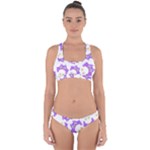 Purple Owl Pattern Background Cross Back Hipster Bikini Set