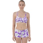 Purple Owl Pattern Background Perfect Fit Gym Set