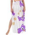 Purple Owl Pattern Background Maxi Chiffon Tie-Up Sarong