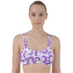 Purple Owl Pattern Background Line Them Up Sports Bra