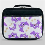 Purple Owl Pattern Background Lunch Bag