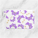 Purple Owl Pattern Background Canvas Cosmetic Bag (Large)