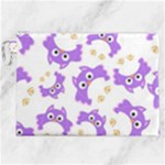 Purple Owl Pattern Background Canvas Cosmetic Bag (XXL)
