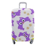 Purple Owl Pattern Background Luggage Cover (Small)