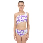 Purple Owl Pattern Background Spliced Up Two Piece Swimsuit