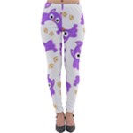 Purple Owl Pattern Background Lightweight Velour Leggings