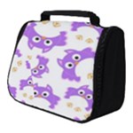 Purple Owl Pattern Background Full Print Travel Pouch (Small)