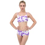 Purple Owl Pattern Background Layered Top Bikini Set