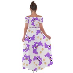 Off Shoulder Open Front Chiffon Dress 