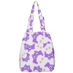 Purple Owl Pattern Background Center Zip Backpack