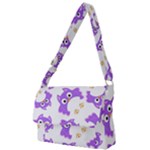Purple Owl Pattern Background Full Print Messenger Bag (S)