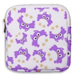 Purple Owl Pattern Background Mini Square Pouch