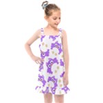 Purple Owl Pattern Background Kids  Overall Dress