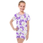 Purple Owl Pattern Background Kids  Mesh T-Shirt and Shorts Set