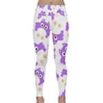 Purple Owl Pattern Background Lightweight Velour Classic Yoga Leggings