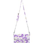 Purple Owl Pattern Background Mini Crossbody Handbag