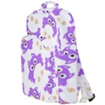 Purple Owl Pattern Background Double Compartment Backpack