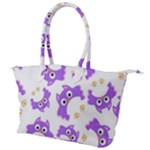 Purple Owl Pattern Background Canvas Shoulder Bag