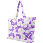 Purple Owl Pattern Background Simple Shoulder Bag
