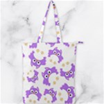 Purple Owl Pattern Background Double Zip Up Tote Bag