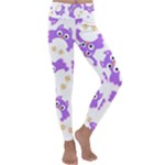Purple Owl Pattern Background Kids  Lightweight Velour Classic Yoga Leggings