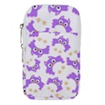 Purple Owl Pattern Background Waist Pouch (Small)