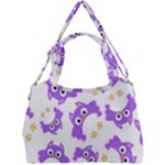 Purple Owl Pattern Background Double Compartment Shoulder Bag